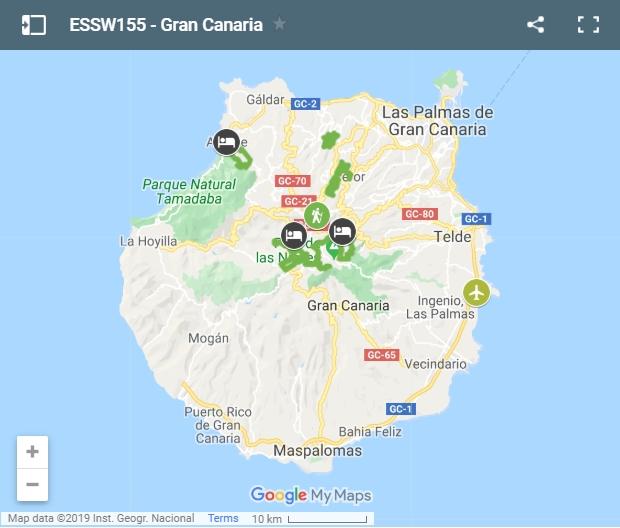 Mapa rutas senderismo Gran Canaria