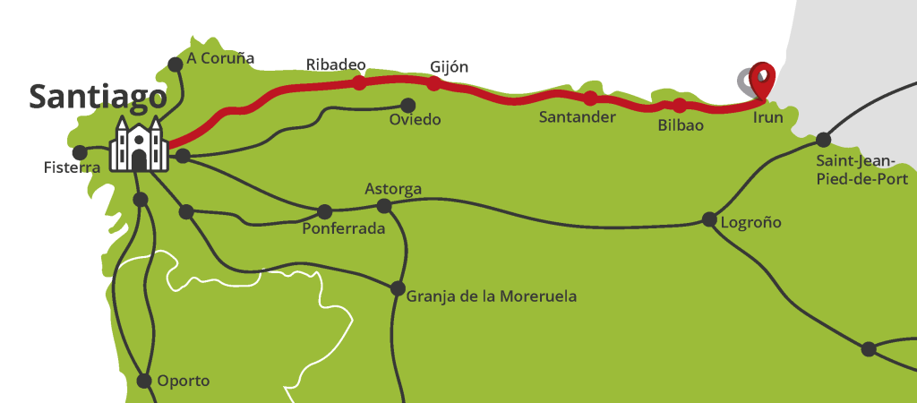 mapa camino del Norte